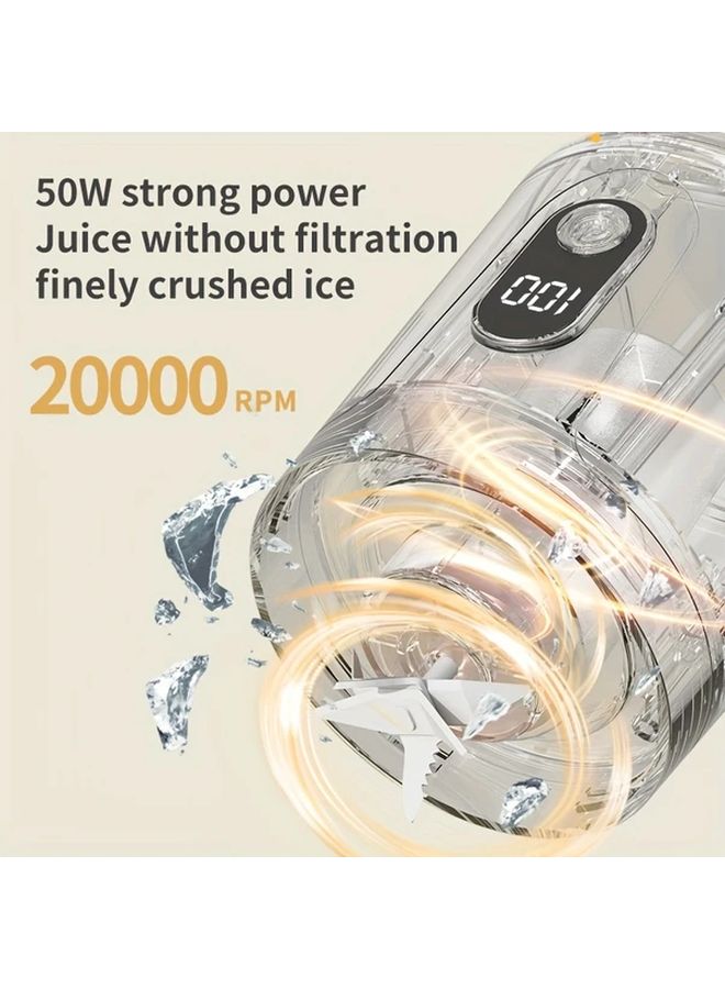 White Portable USB Rechargeable Blender 20oz 12 Blades For Smoothies Travel - Image 4